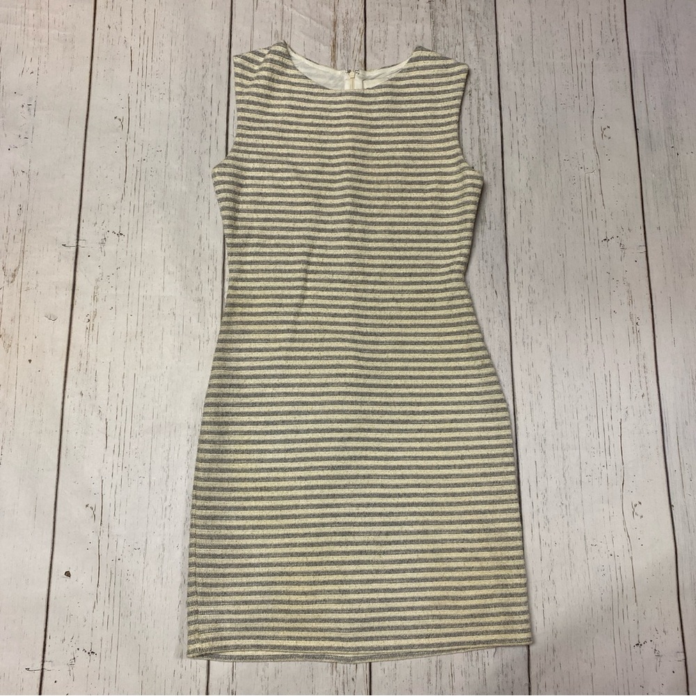 REISS Kinette Textured Striped Metallic Dress